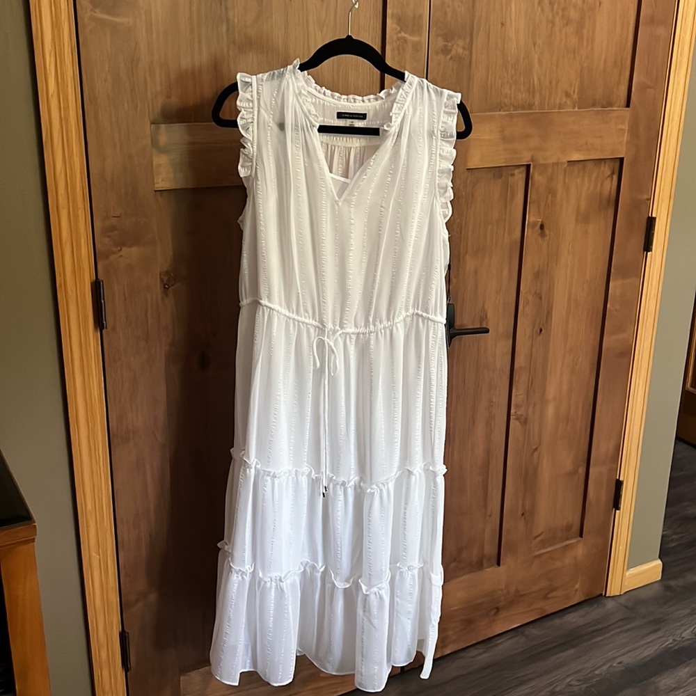 NEW🤍The Tommy Hilfiger® Ella Gauze Dobbie Stripe size 14 Bright White - Picture 7 of 9